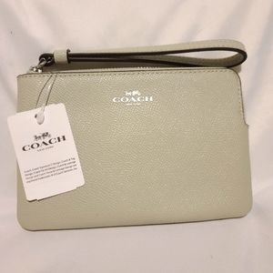 NWT Coach Sage Corner Zip Wristlet in Signature Coated Canvas